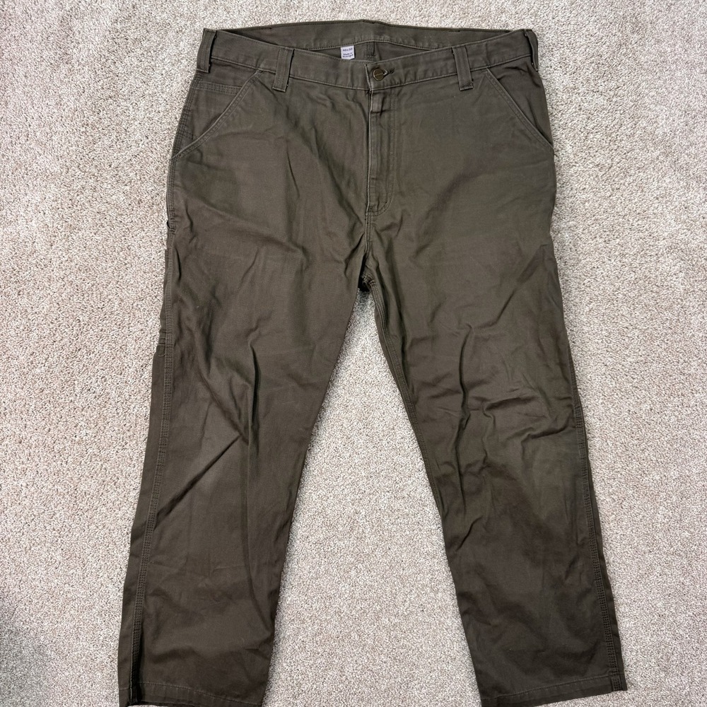 Carhartt Pants Mens 40 B324-DFE Washed Duck Work Dungaree Brown EUC